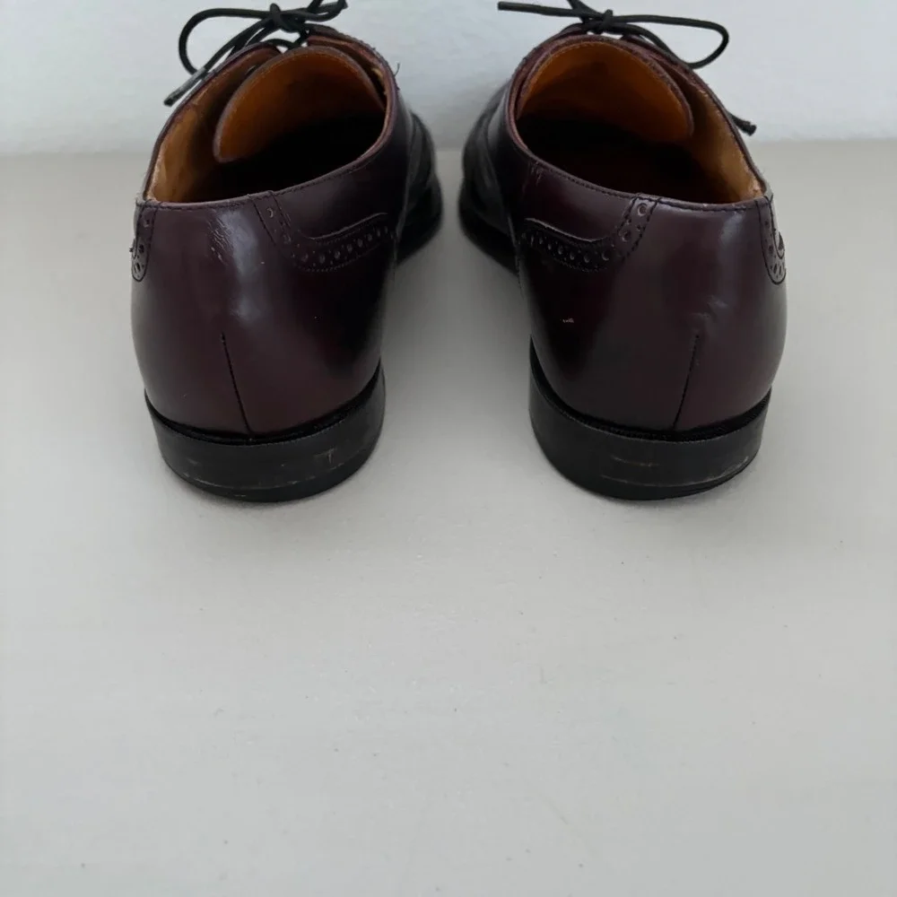 Cole Haan City Mens Burgundy Leather Wingtip Oxford Dress Shoes Size 9.5D Dressy